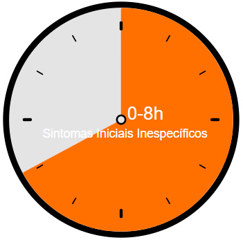 Sintomas iniciais inespecíficos - 0h às 8h